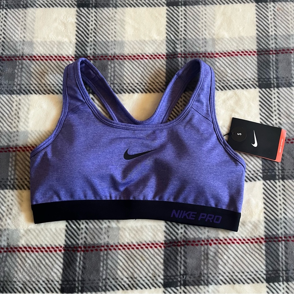 Nike Purple Athletic Sports Bra with Black Band